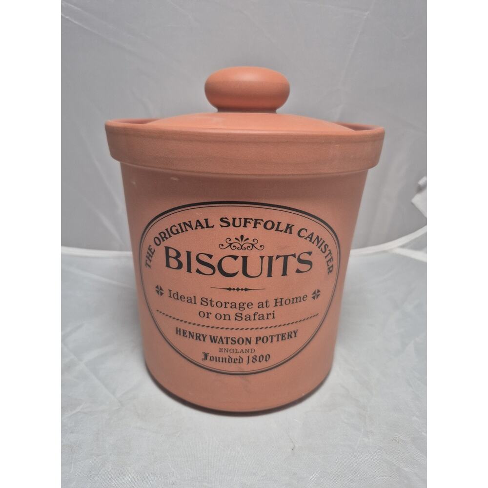 💥 The Original Suffolk Canister BISCUITS Henry Watson Pottery New